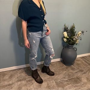 Abercrombie & Fitch ultra high rise ankle straight jeans
